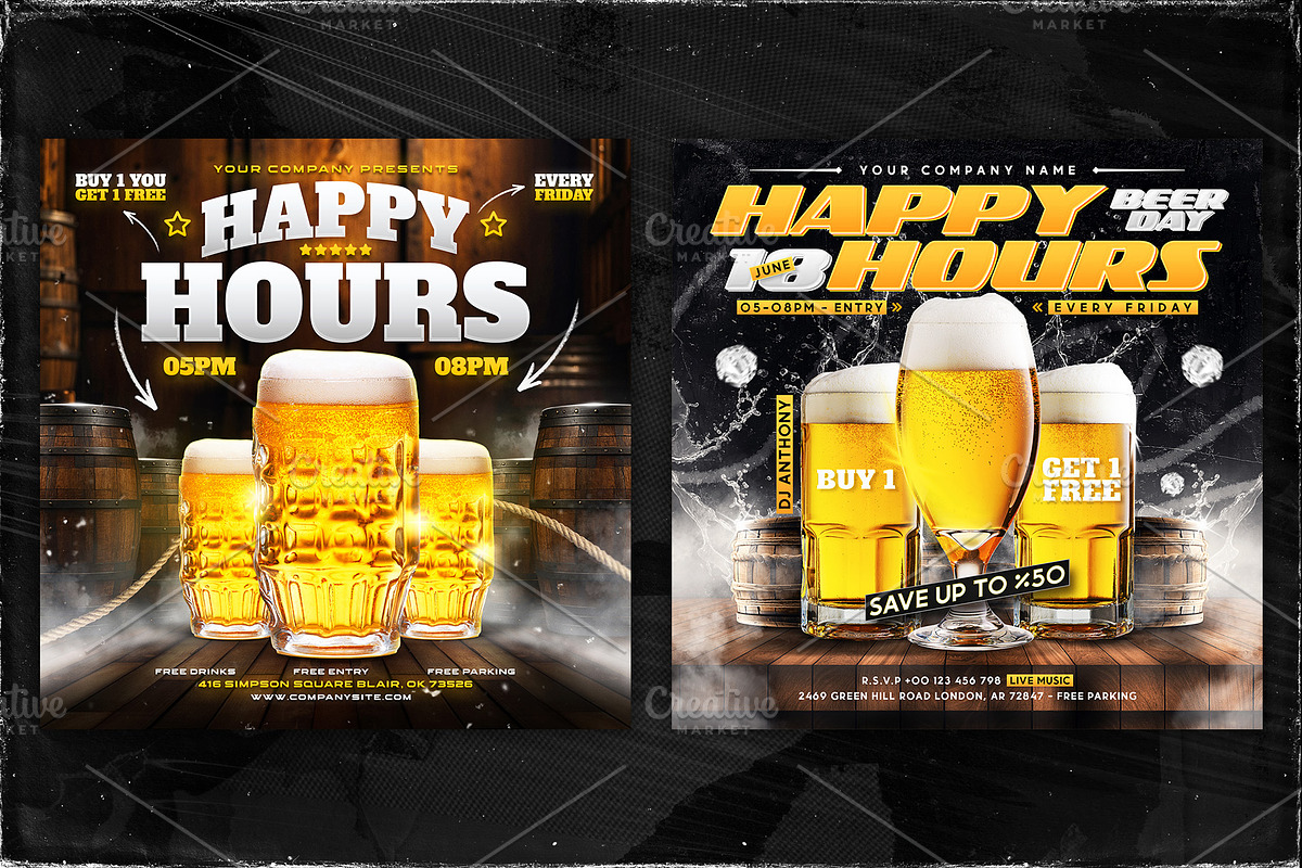 Happy Hours Post & Flyer Templates, a Templates & Theme by OnurDemircan (Photo 4 of 5)