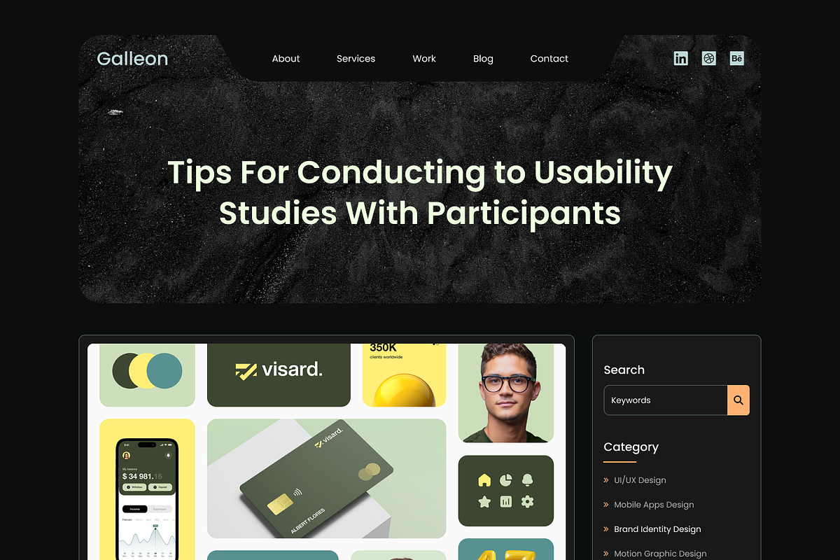 Galleon Personal Portfolio Template, an UI Kit Template by ReformedTech (Photo 6 of 9)