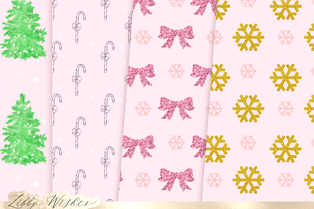 Christmas pink patterns, a Pattern Graphic by Libby Wishes (Photo 2 of 4)