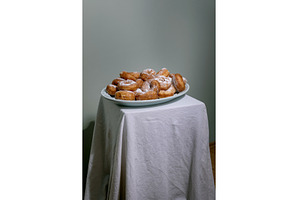 Sugar Powdered Donuts on White Plate, a Food & Drink Photo by Natasha Breen