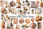 Spring Coffee Time Clipart, an Illustration by Designworld (Thumbnail 1 of 6)