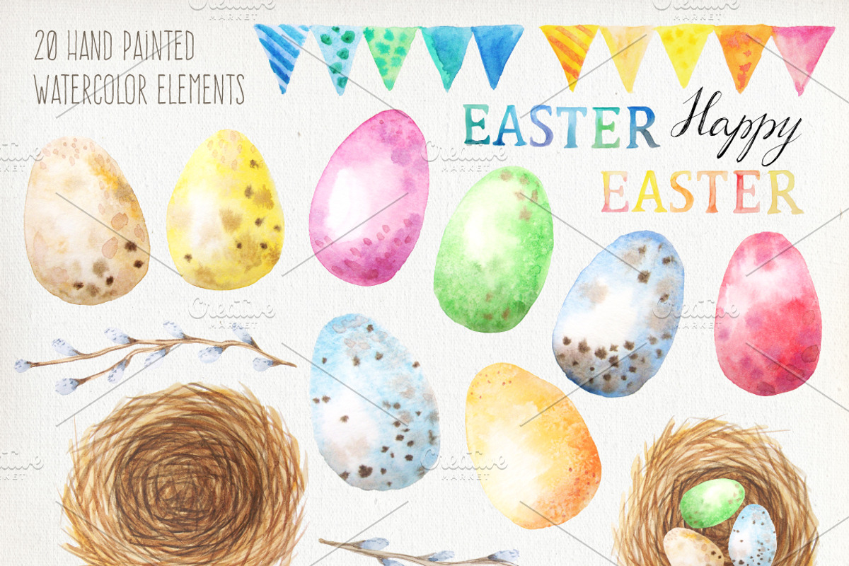 Easter Watercolor Collection, a Background Graphic by LarysaZabrotskaya (Photo 2 of 4)
