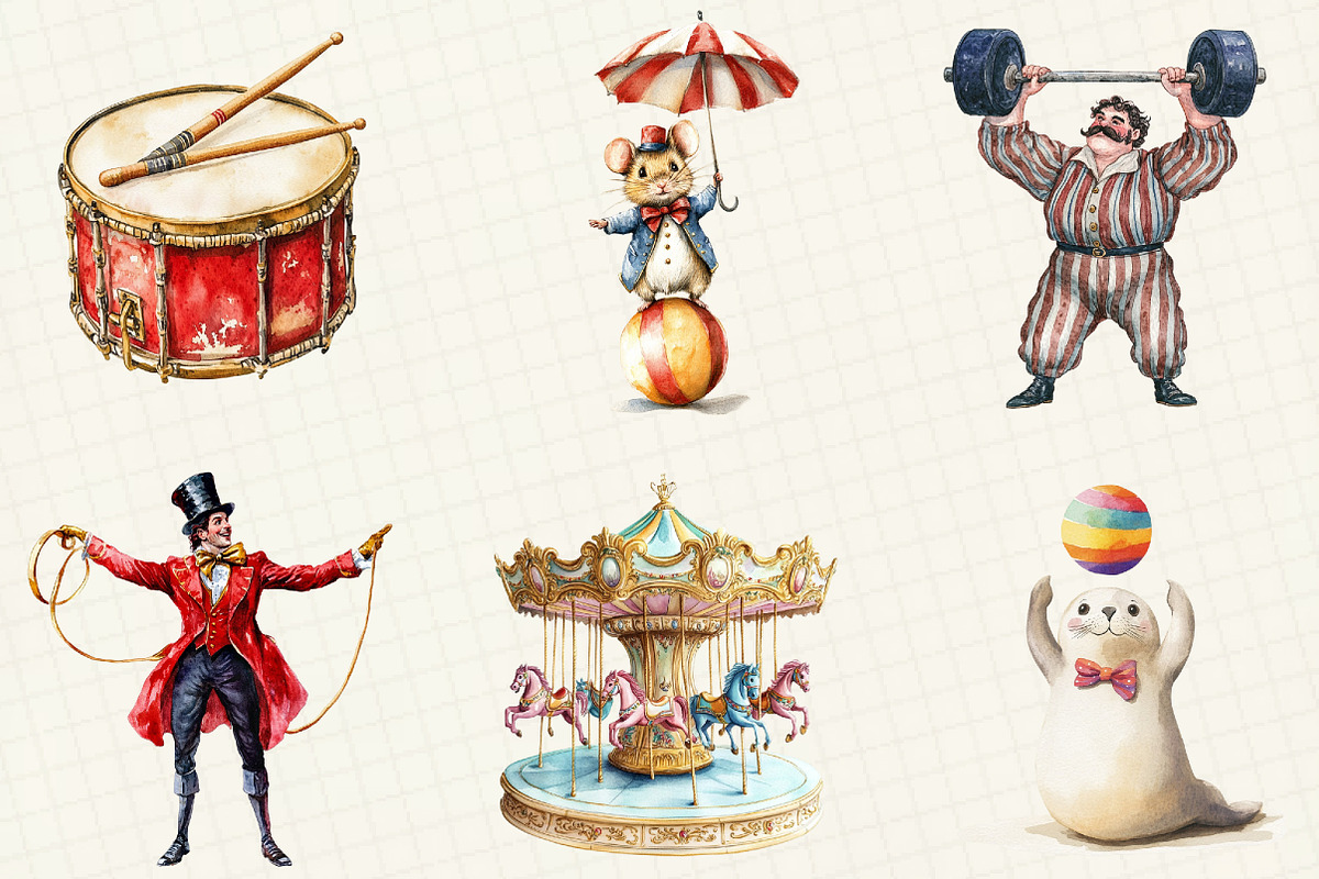 Circus Sublimation Clipart, an Illustration by OK Design (Photo 2 of 5)