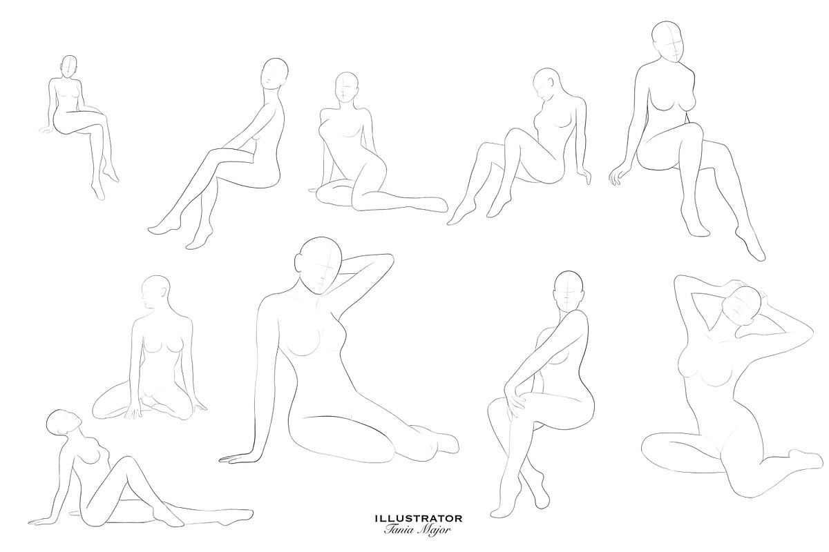 Procreate female pose stamps, a Brush Add-On by MajorArtTm (Photo 2 of 3)