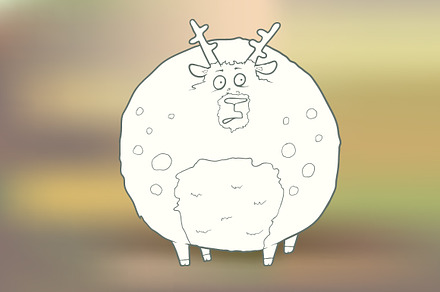 Hand-drawn Round deer with spots
