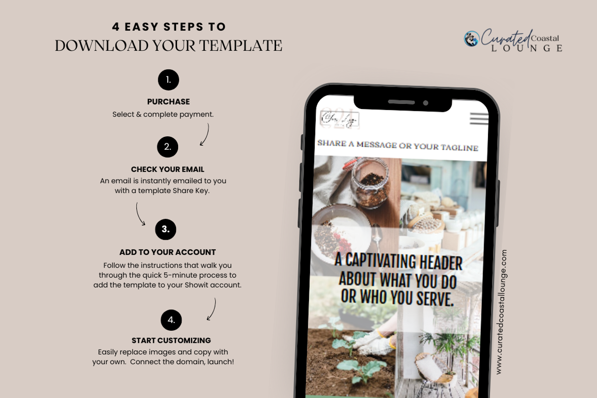 Ashley Showit Template for Bloggers & Coaches | Curated Coastal Lounge preview 5