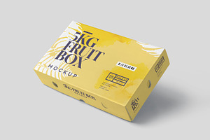 Corrugated Box For Fruits Mockups