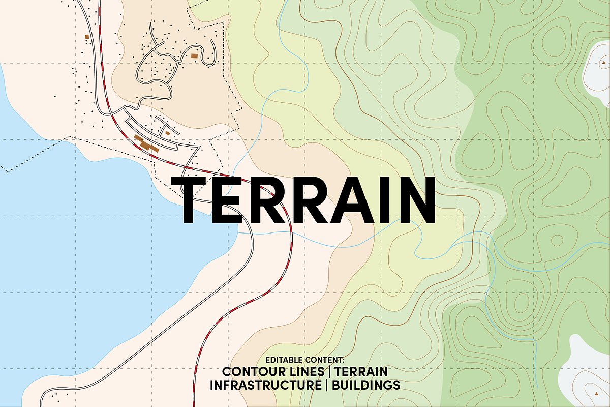 Vector Topographic Maps - Pack 2, a Texture Graphic by BenDesigner (Photo 2 of 5)