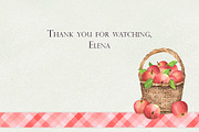 Apple Orchard Watercolor Clipart, a Food Illustration by ElenaValeto (Thumbnail 13 of 13)