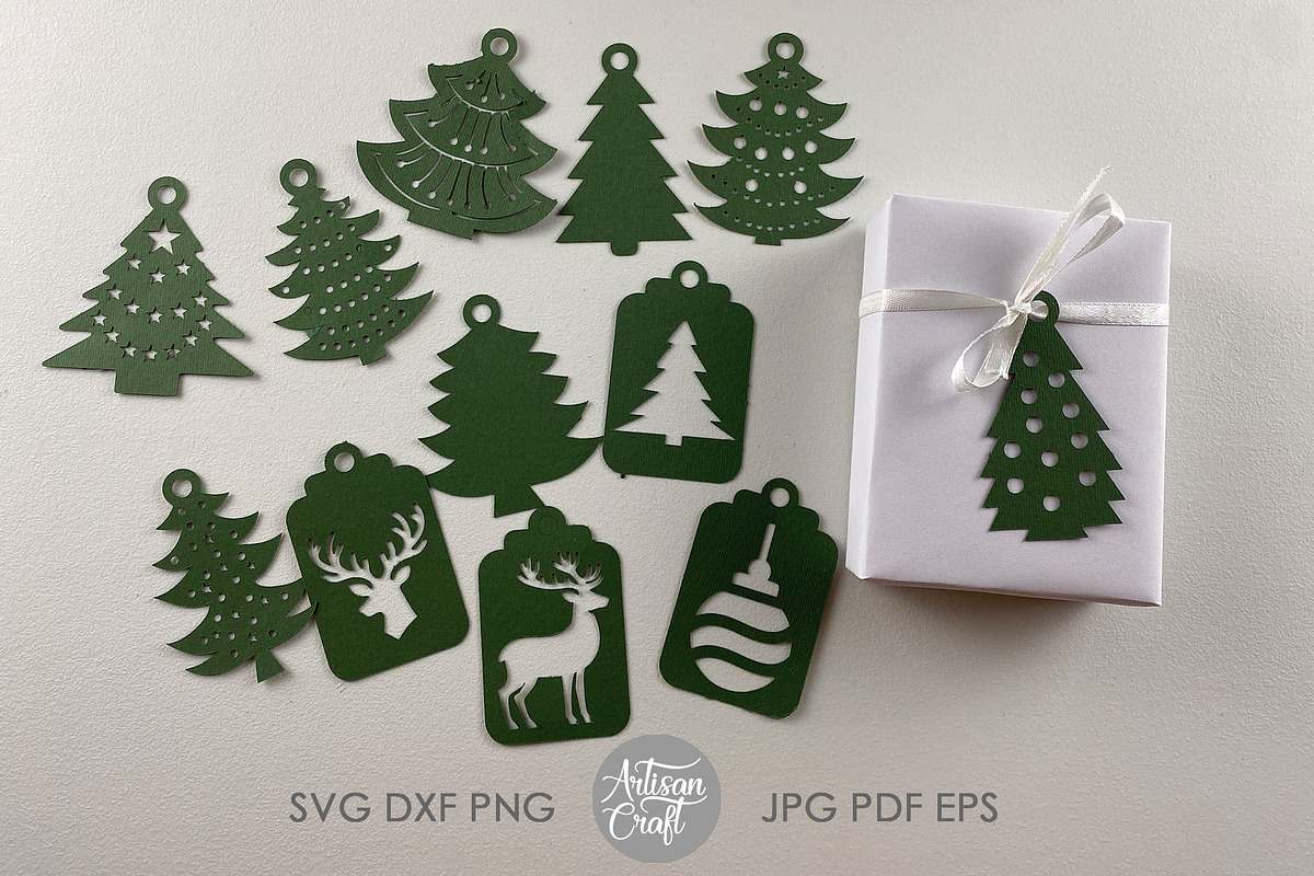 Christmas gift tag SVG cut files, an Object Graphic by Artisan Craft (Photo 2 of 5)