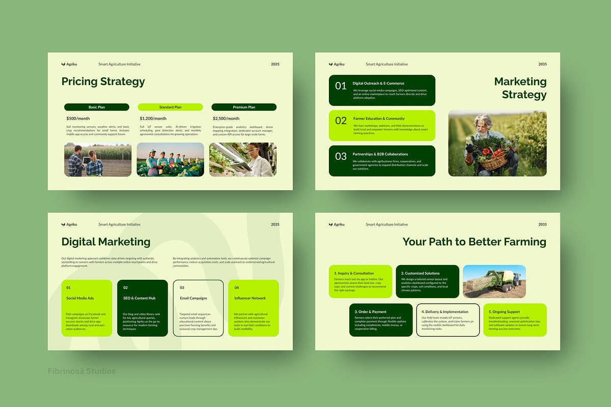 Smart AgriTech Innovation Pitch Deck, a Presentation Template by FIBRINOSÄ (Photo 6 of 7)