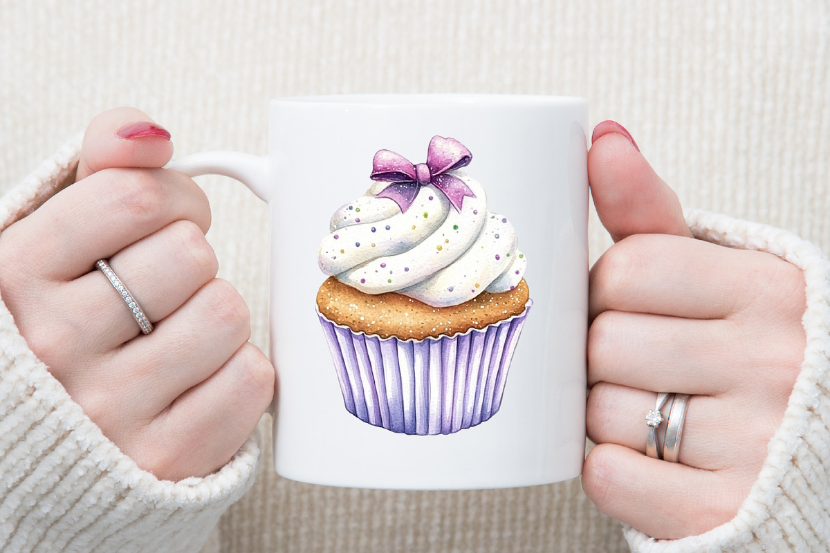 Christmas Glitter Cupcake Clipart, an Illustration by Sublimation Artist (Photo 5 of 6)