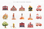 Firefighter Clipart, Transparent PNG, an Object Graphic by EllyandLima (Thumbnail 6 of 10)