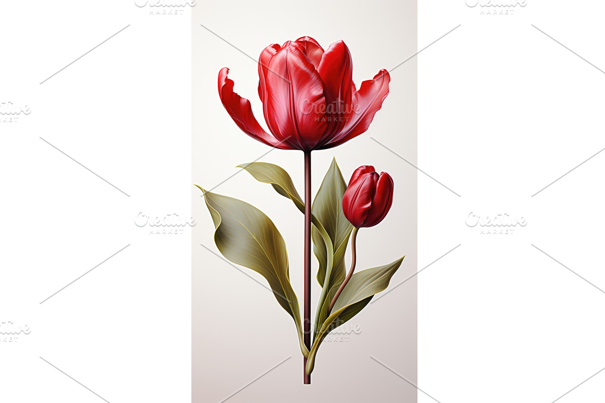 A close up of a red flower with, an Illustration by tilialucida