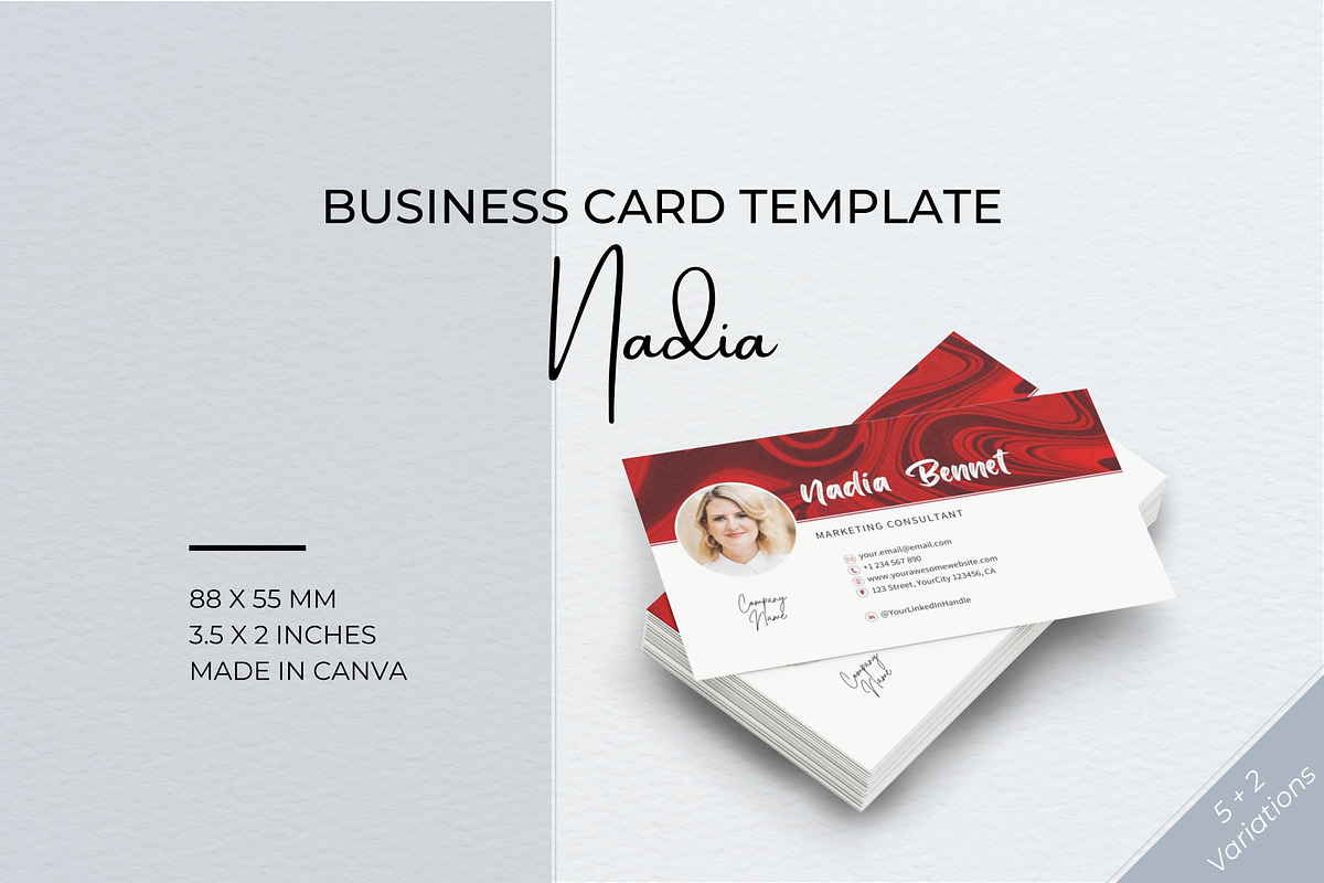 Business Card Canva Template, a Stationery Template by B2 Studio (Photo 1 of 11)