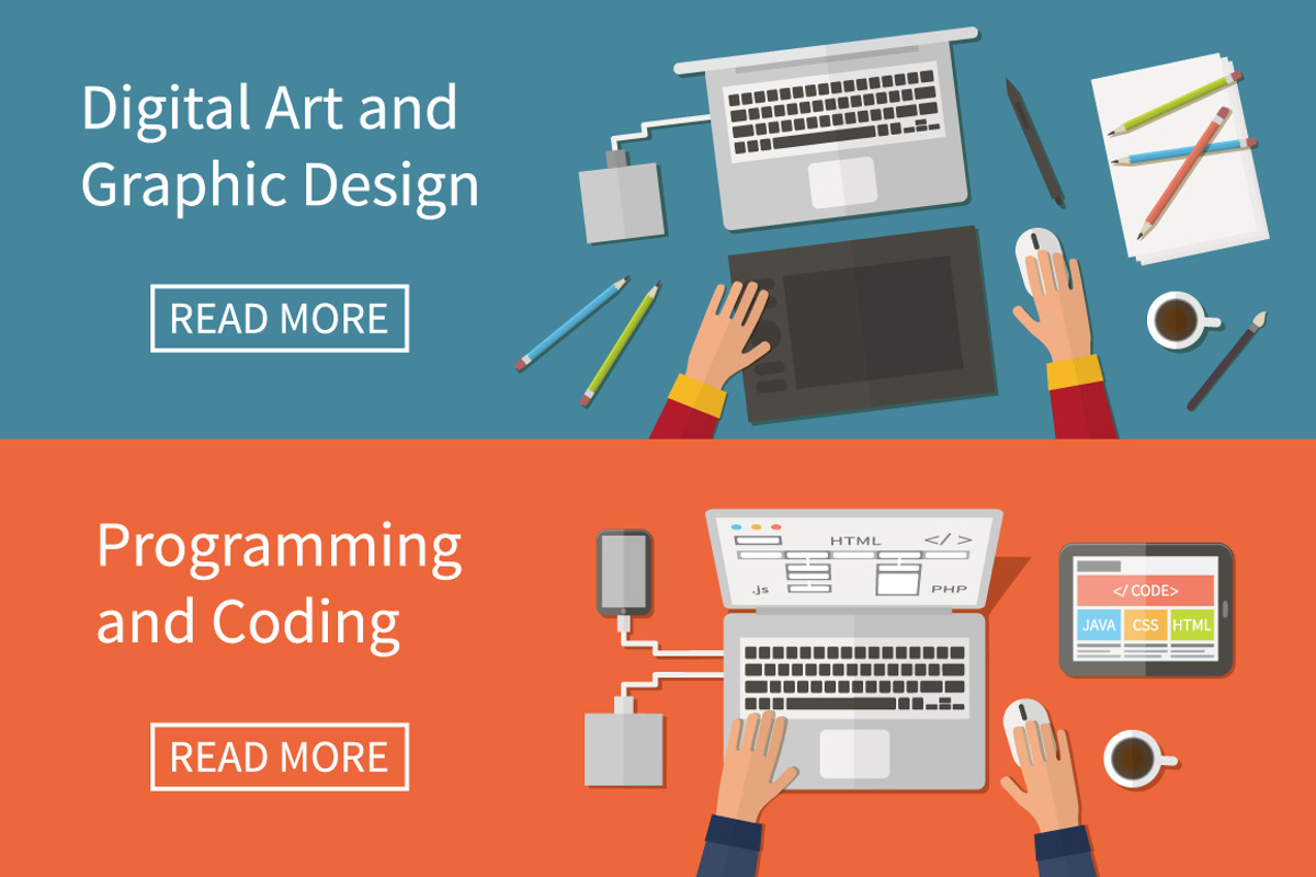 Graphic, web design, programming., a Technology Illustration by Yapanda