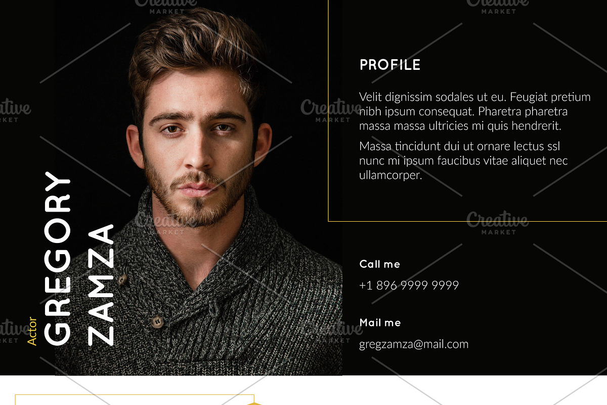 2 Actor Indesign Resume Templates, a Resume Template by Halfcircle (Photo 3 of 4)
