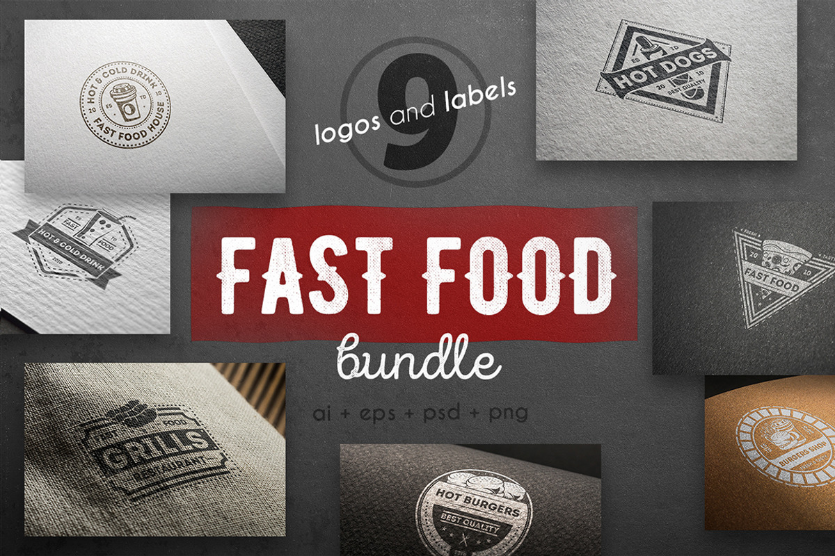 Fast food logo kit, a Branding & Logo Template by Alfazet Chronicles (Photo 1 of 13)