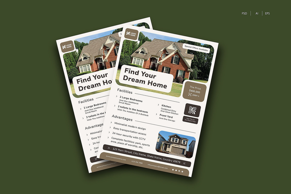 Real Estate Flyer Template, a Flyer Template by Siska Arista (Photo 1 of 2)