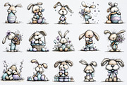 Watercolor Easter Bunny Clipart, an Illustration by Watercolor design (Thumbnail 2 of 7)