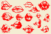 Lips Red hand draw Clipart, an Object Graphic by Samira (Thumbnail 3 of 3)