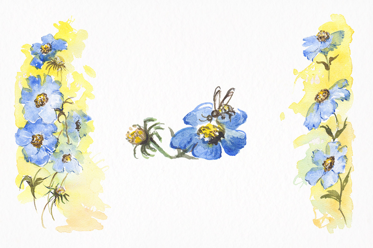 Vintage Floral Watercolors, a Texture Illustration by Graphic Goods Co (Photo 3 of 8)