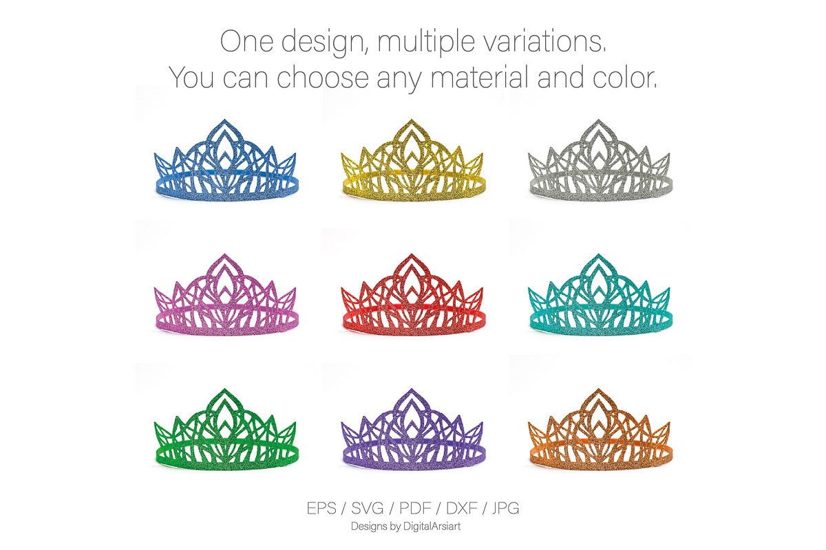 Princess crown svg tiara cut file, an Object Illustration by DigitalArsiart (Photo 4 of 6)
