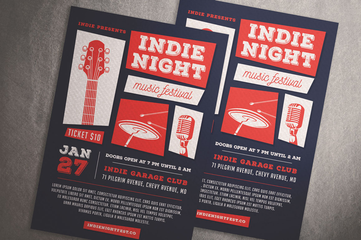 Indie Night Music Festival Flyer, a Flyer Template by KMZVR.Lab (Photo 2 of 4)