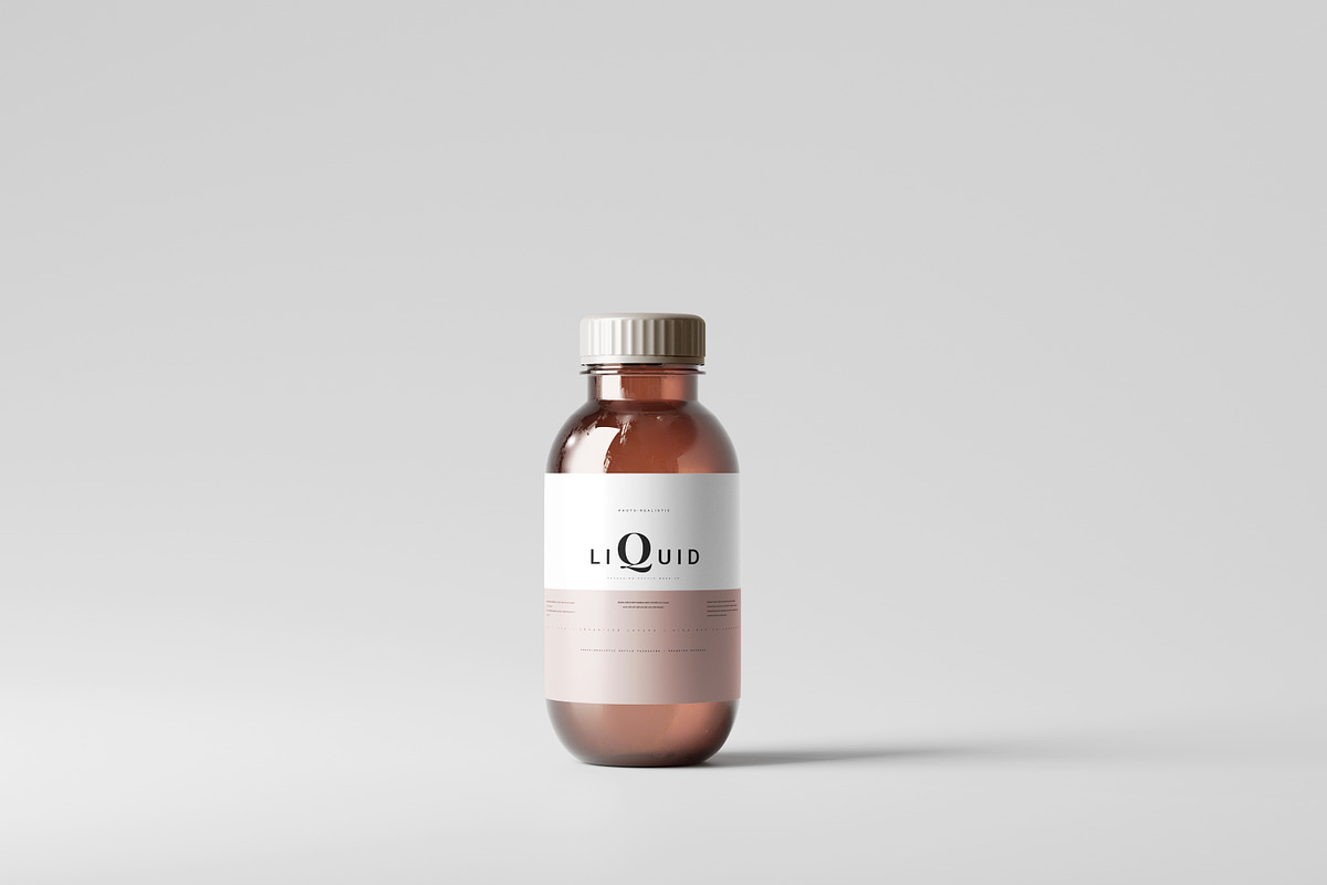 Amber Glass Medicine Bottle Mockup, a Cups & Container Mockup by pmvch (Photo 3 of 10)