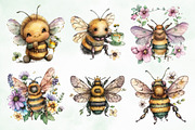 Watercolor Bee Png Clipart, an Illustration by Creative Art (Thumbnail 7 of 8)