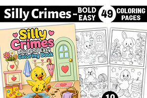 Bold and Easy Silly Crimes Coloring, a Decorative Illustration by Coco Bloom