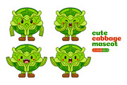 Cabbage Mascot Cartoon Vector Pack, an Illustration by MEDZ (Thumbnail 5 of 5)