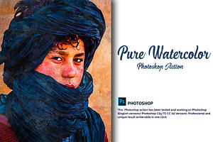 Pure Watercolor Photoshop Action, an Action Add-On by Design Forest
