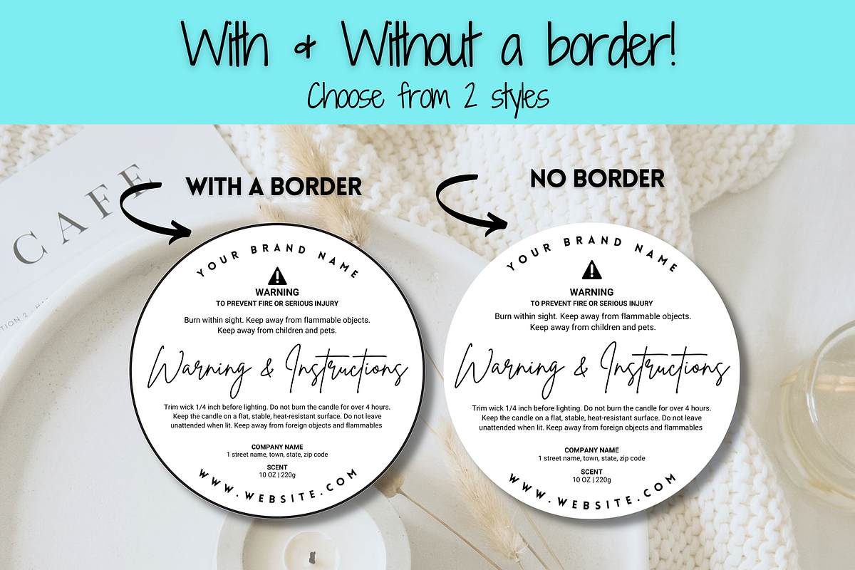 Candle Warning Label Template, a Templates & Theme by Templatables (Photo 6 of 8)