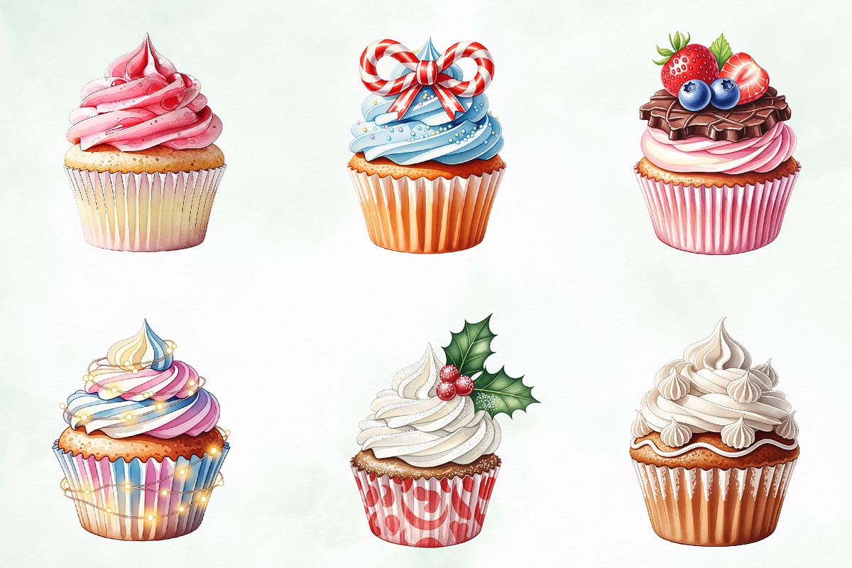 Christmas Cupcake Sublimation Bundle, an Illustration by Creative Art (Photo 7 of 9)