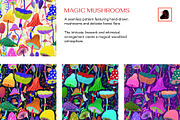 Magic Mushrooms, a Pattern Graphic by Alona Savchuk (Thumbnail 2 of 7)