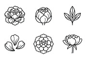 Bundles Set Floral Wedding Icons, an Outline Icon by adenpinkstore (Thumbnail 37 of 44)