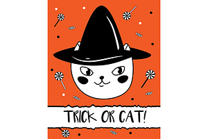 Cat Halloween card, a Card Template by Bunny's Little Shop
