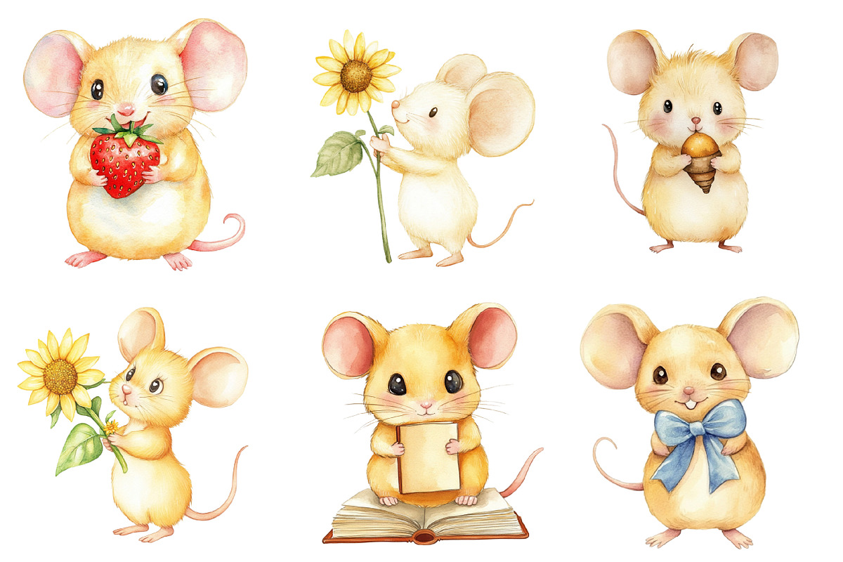 Cartoon Mouse Clipart PNG, an Illustration by SinaCreation (Photo 2 of 5)