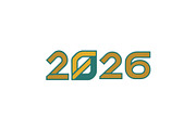 2026 Number Typography Vector Set, a Work Illustration by Vectorium Studio (Thumbnail 6 of 20)
