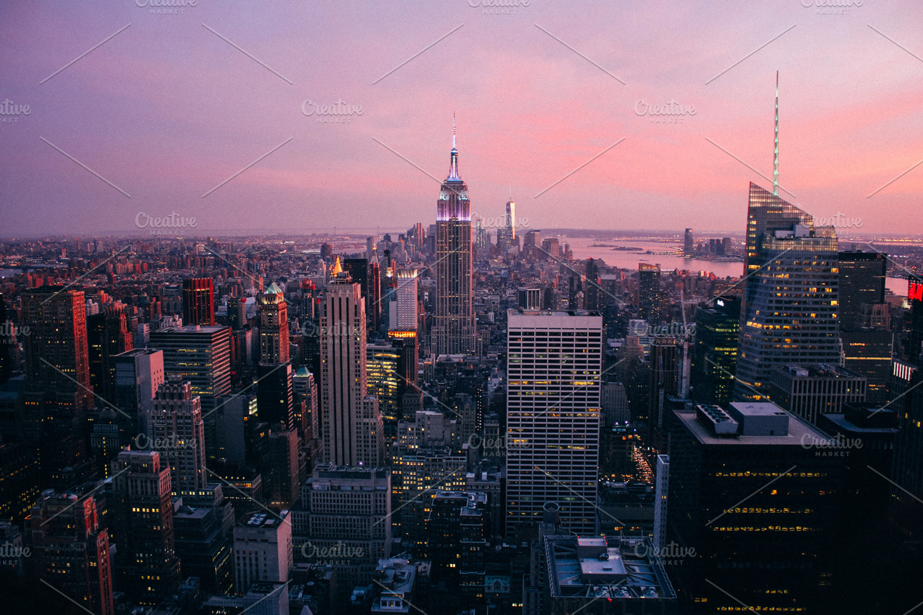 New york twilight containing new york, top of the rock, and twilight
