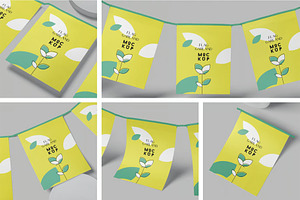 Garland Flag Mockups, an Advertising Mockup by megostudi0