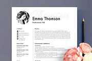 resume template with photo, a Resume Template by PinkJellyfish (Thumbnail 1 of 5)