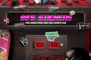 80's Stickers - christmas|newyear