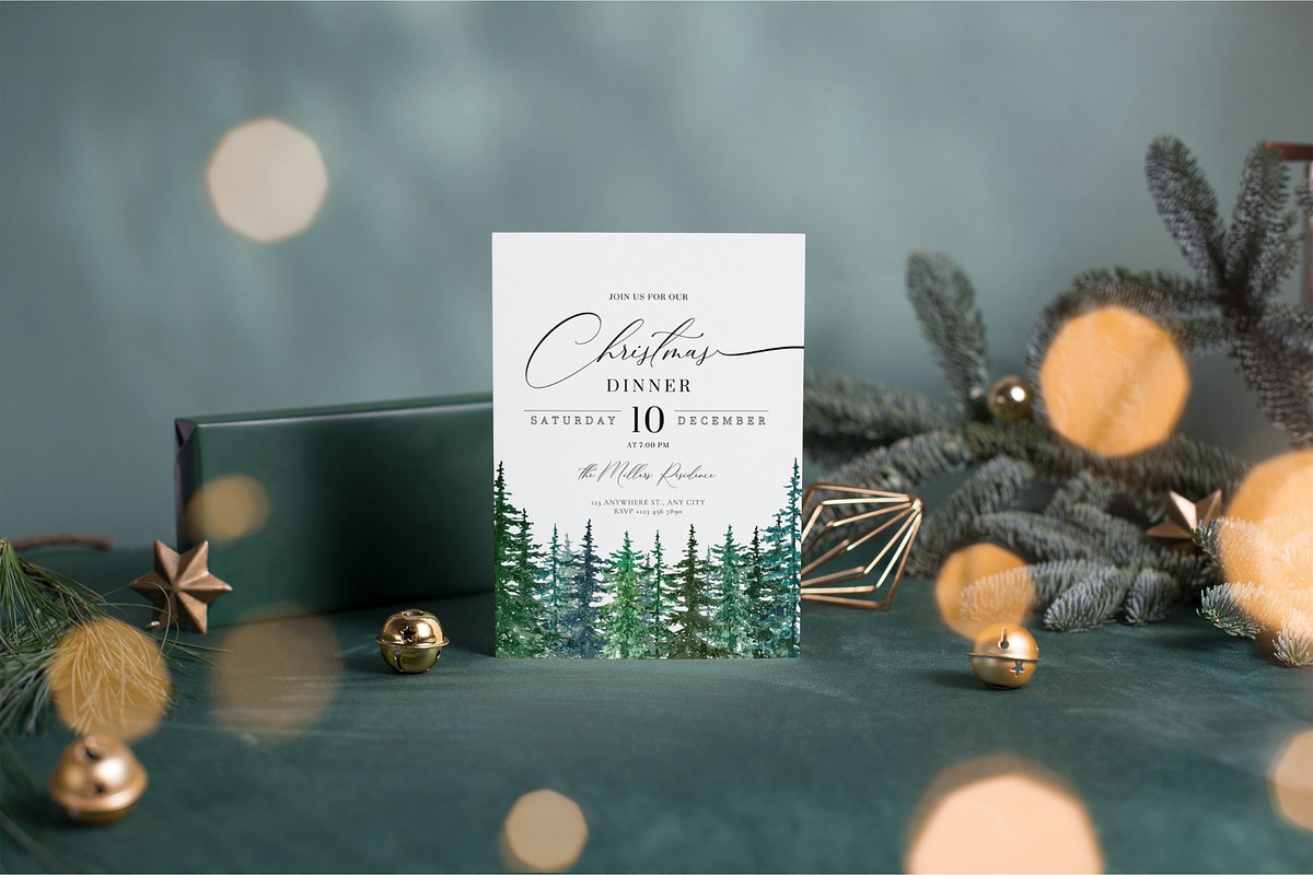 Editable Christmas Invitation, an Invitation Template by ForeverPrint (Photo 1 of 8)