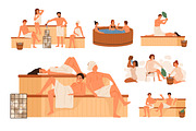 People relax in sauna set, a Person Illustration by Good Studio (Thumbnail 1 of 7)