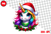 Christmas Unicorn Clipart Bundle, an Animal Illustration by taramija (Thumbnail 16 of 26)