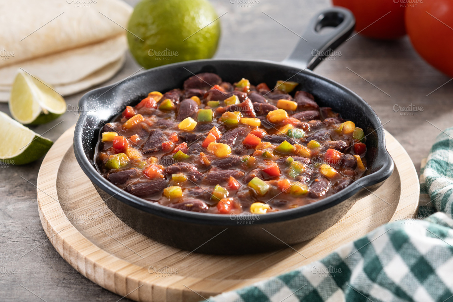 Mexican chilli beans with vegetables, a Food & Drink Photo by etorres69