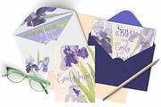 BLUE IRIS - watercolor clipart set, an Illustration by watercolorwild.graphics (Thumbnail 2 of 7)