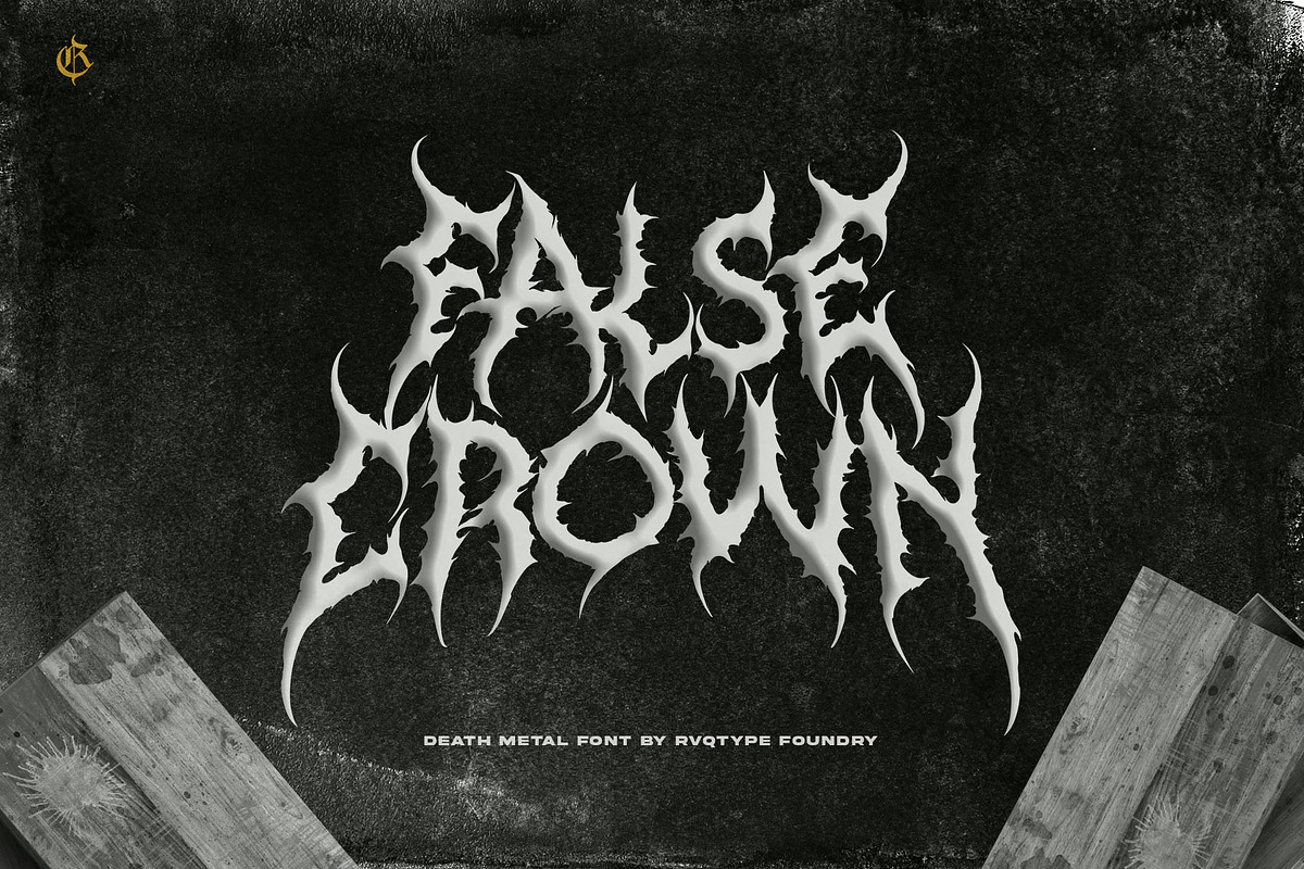 False Crown (Death metal font), a Blackletter Font by Rvq Type Foundry (Photo 1 of 10)